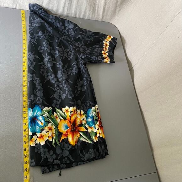 Vintage Good Vibes Mens Button Up Hawaiian Shirt Size L Tropical Floral Surfer - Picture 7 of 8